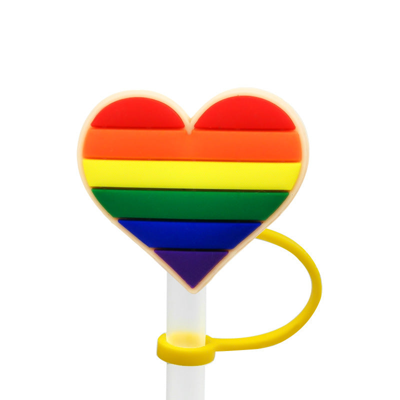 Wholesale PVC Rainbow LGBT Straw Tube Cap